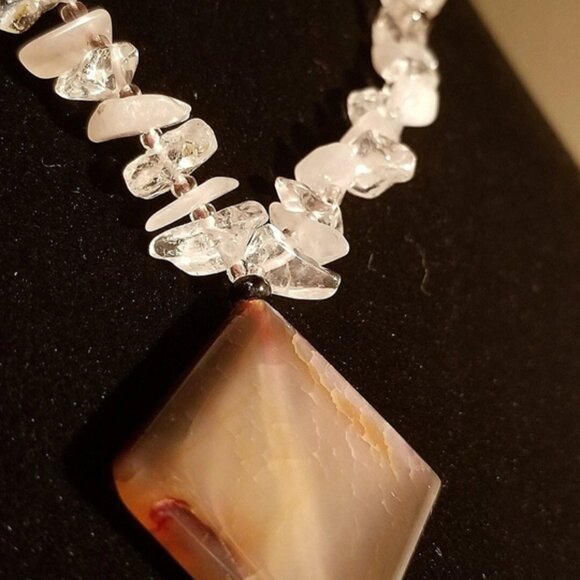 Pink Agate And Rose Quartz Necklace - Picture 6 of 8